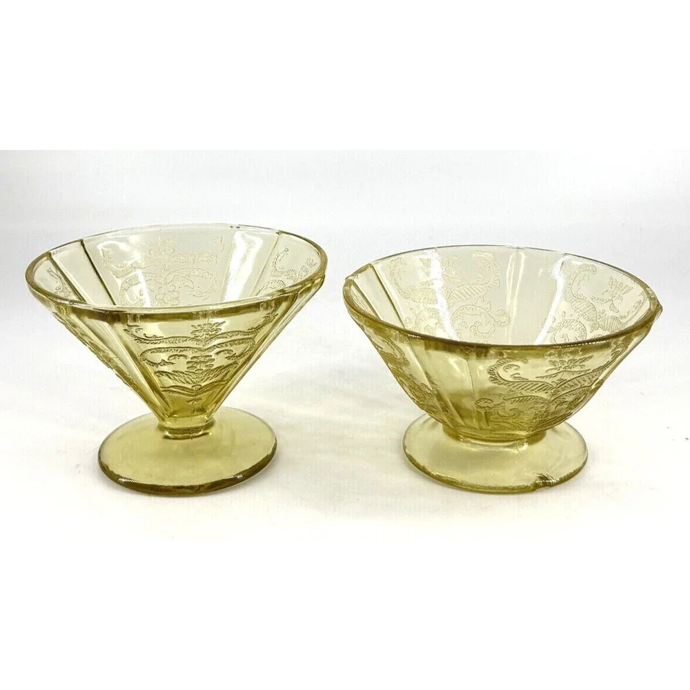 Federal MADRID AMBER Depression Glass Cone Shaped FOOTED SHERBET CUP
